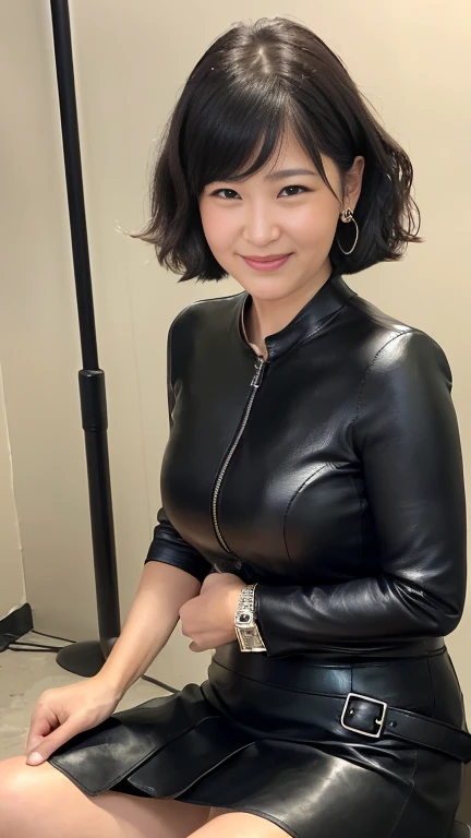 


the highest quality, 8 k, bright, clear focus, high quality, high resolution, Middle aged women, mature woman, 5, (Ezbian for the whole body), (High Heel Shoes Face Details, very detailed eyes, Full figure、chubby face、((Big 1.6))、((black leather clothing, skirt))、USA、Random Hairstyles、kind smile、very short hair、