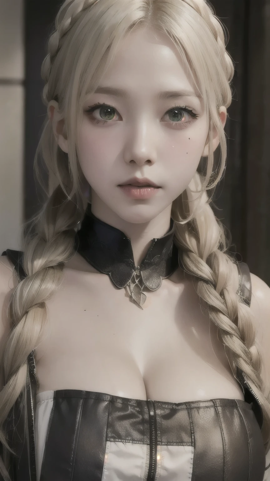 1 female、Pale appearance、Clear white fine skin、Breasts are big、Clothes bdsm costumes、Hemp rope、The background is a prison、Clothespins on the nipples、