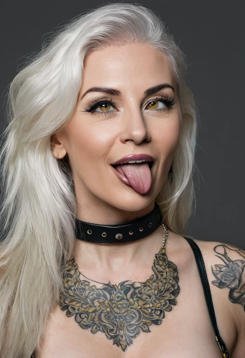 a finnish blond girl, posing, twintails, bondage, high heel shoes, chaotic, eclectic style, metal bra, intricate details, hyperdetailed, tattoo, goth, stream of hallucinatory forms and phantoms, close up, from above, (cum string, ejaculation, cum on face, taking a cumshot on her face, cumshot:1.2) <lora:cumshot_49:0.4>