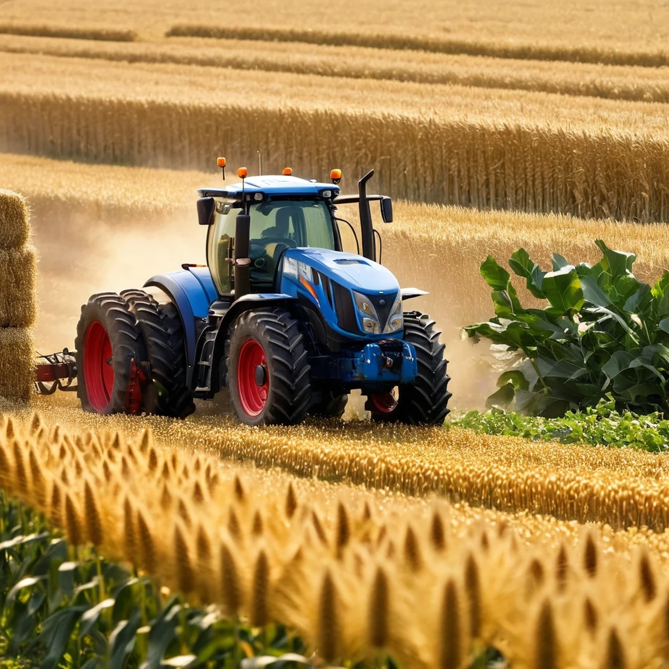 Masterpiece, best quality, (very detailed CG unified 8k wallpaper) (best quality), (best illustration), (best shade) nature harvest wheat, super meticulous , people working in the fields 