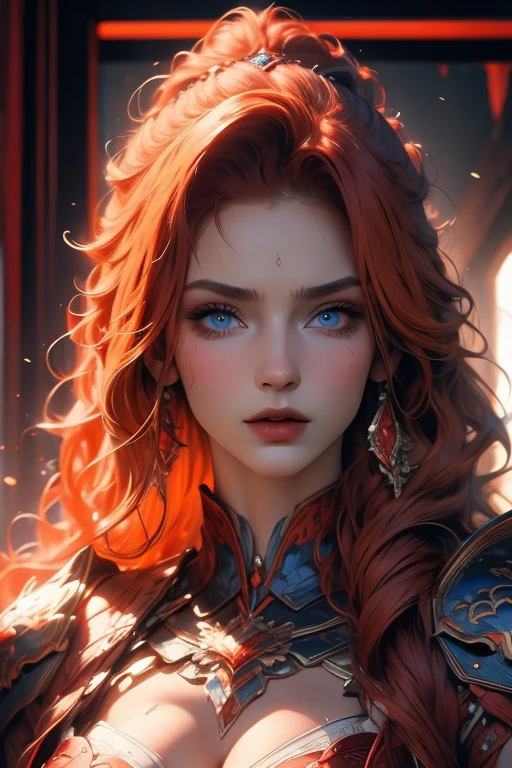 a close up of a woman with red hair and a crown on her head, Extremely detailed artgerm, Portrait de concept art fantastique, fantasy art style, Artgerm sur ArtStation pixiv, Detailed digital anime art, Detailed fantasy art, Art de style fantastique, epic fantasy digital art style, Artgerm. anime illustration, 2. 5 d CGI Anime Fantasy Artwork