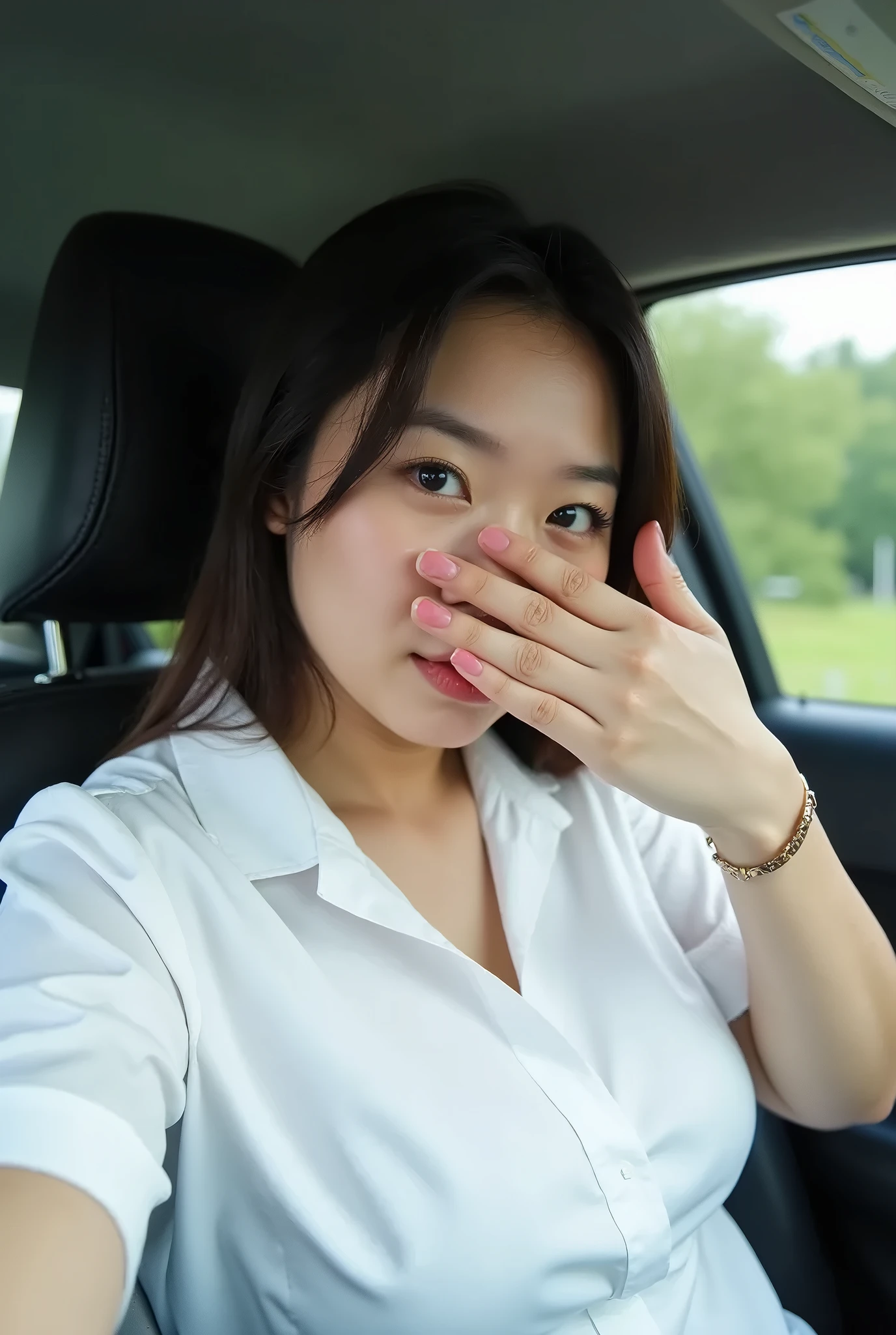 nsfw,Cute G-cup high school girl big tits sister shows pussy,(fellatio, penis, ass pov, oral, irrumatio, deepthroat:1.1),Male POV angle。sexy。In the car。masterpiece, best quality, Real Image, Super detailed, fine details, High resolution, 8k,wall paper, perfect dynamic composition,(Details High quality)