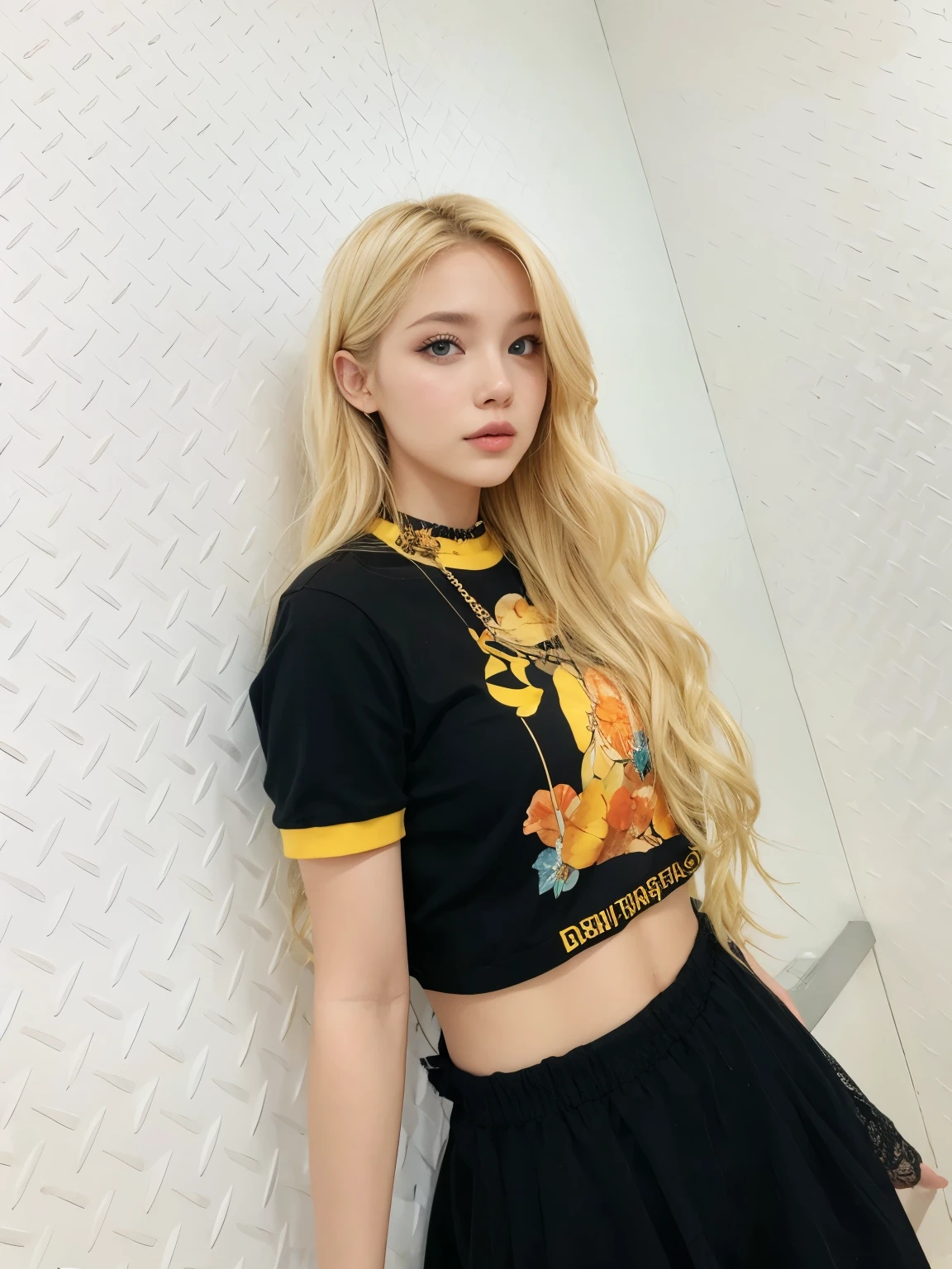 a close up of a woman with long blonde hair wearing a green shirt, korean girl, lalisa manobal, army, ava max, roseanne park of blackpink, cl, misa amane *, lalisa manoban of blackpink, korean idol, ann takamaki, with bangs, the hime cut, with full bangs, gorgeous young korean woman , blackpink jennie , blackpink Lisa , asian face 