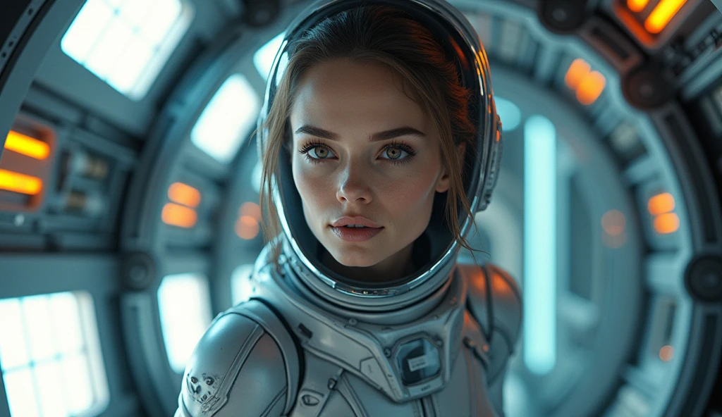 close up photo of sks woman, rugged space trucker, inside industrial spaceship, futuristic science fiction, action scene, digital concept art, realistic, intricate detailed textures, filmic, cinematic, environmental character portrait, <lora:locon_aleksandrasawicka_v1_from_v1_64_32:1.25>