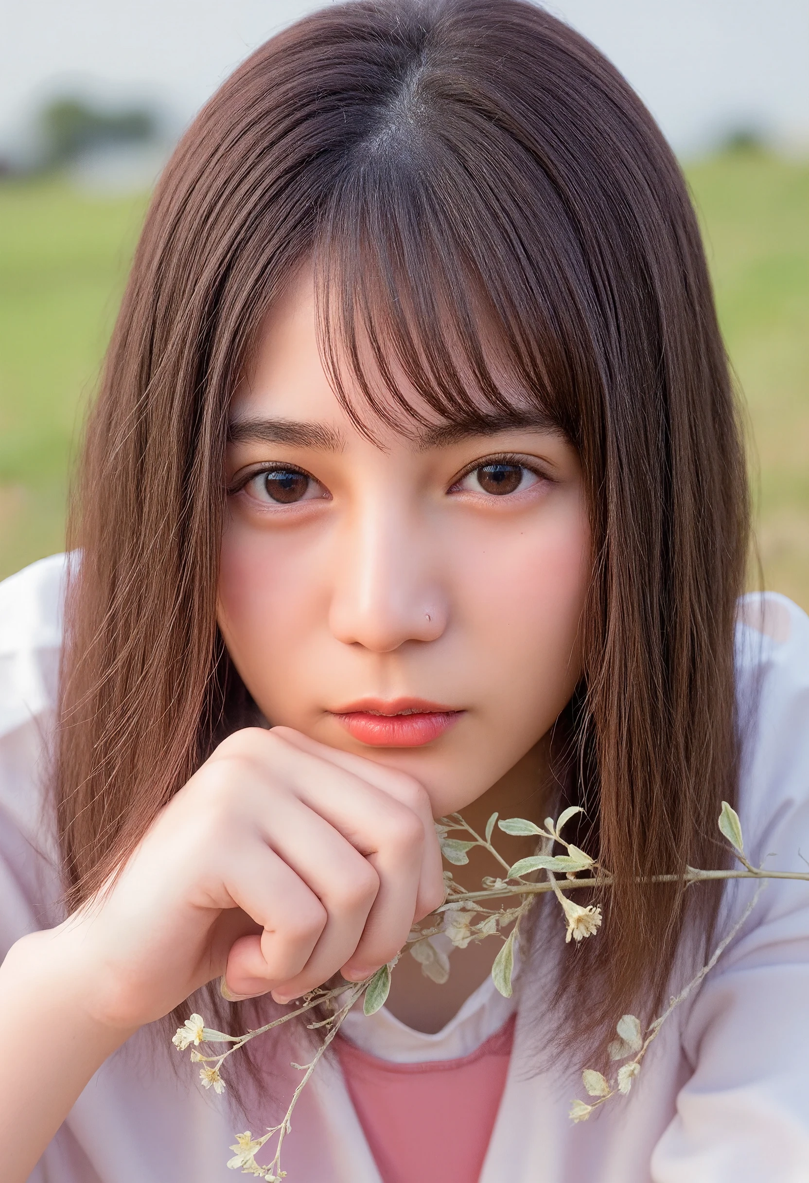 Cute Japanese Women Photos, ((smile:1.78)), 20 years old, Oil, One Length Hair&Hair straightening balm:1.55, (photo Realistic:1.4), (hyper Realistic:1.4), (Realistic:1.3), (Smoother lighting:1.05), (Improving the quality of cinema lighting:0.9), 32K, 1 person,20 years oldの, Realistic lighting, Backlight, The light shines on your face, Ray Tracing, (Bright light:1.2), (Improved quality:1.4), (Highest quality Realistic textured skin:1.4), fine grain, Detailed face,(smile:0), (Emphasise close-ups of the face:1.3), (Improves skin texture:1.1),((Very accurate anatomy:1.0)), (Improves skin texture:1.1), Clean, glowing skin, mesh, thin:1.2, (Realistic:1.3), Realisticなライティング, (Smoother lighting:1.05), 32K, Japanese women, fine grain, Detailed face, (Film Grain:1.1),(Accentuate your body lines:1.1), High resolution, Natural look, Kind eyes, Improves hair quality, Delicate light and shadow, Transparent muscles, Graceful pose, Beautiful Eyes, Sharp details, Soft light reflection, Beautiful contours, Delicate skin tones, Thin hair type,Cute Japanese Women Photos,
