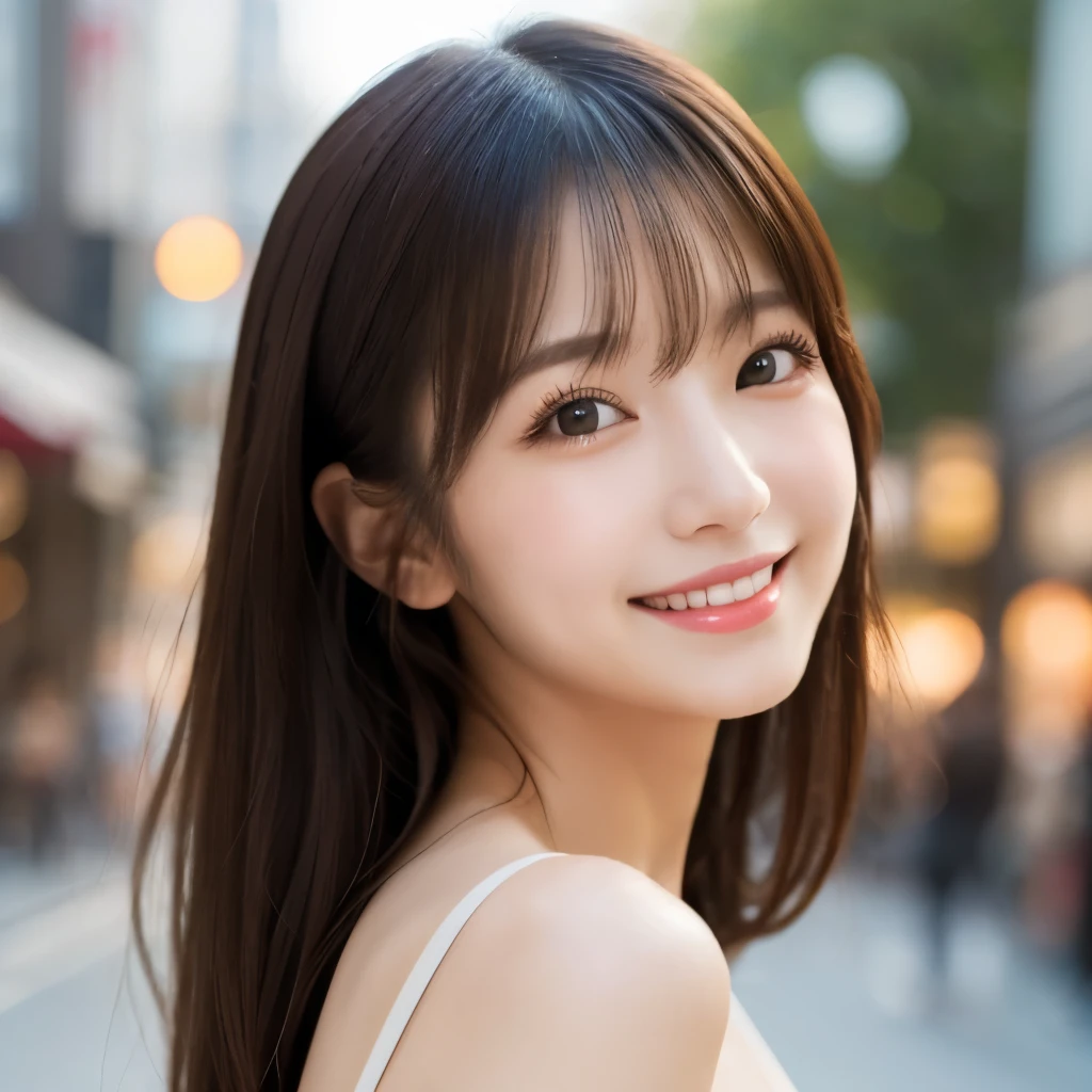 Just a cute Japanese woman、Lips are glossy and sparkling、Cute Smile、naked