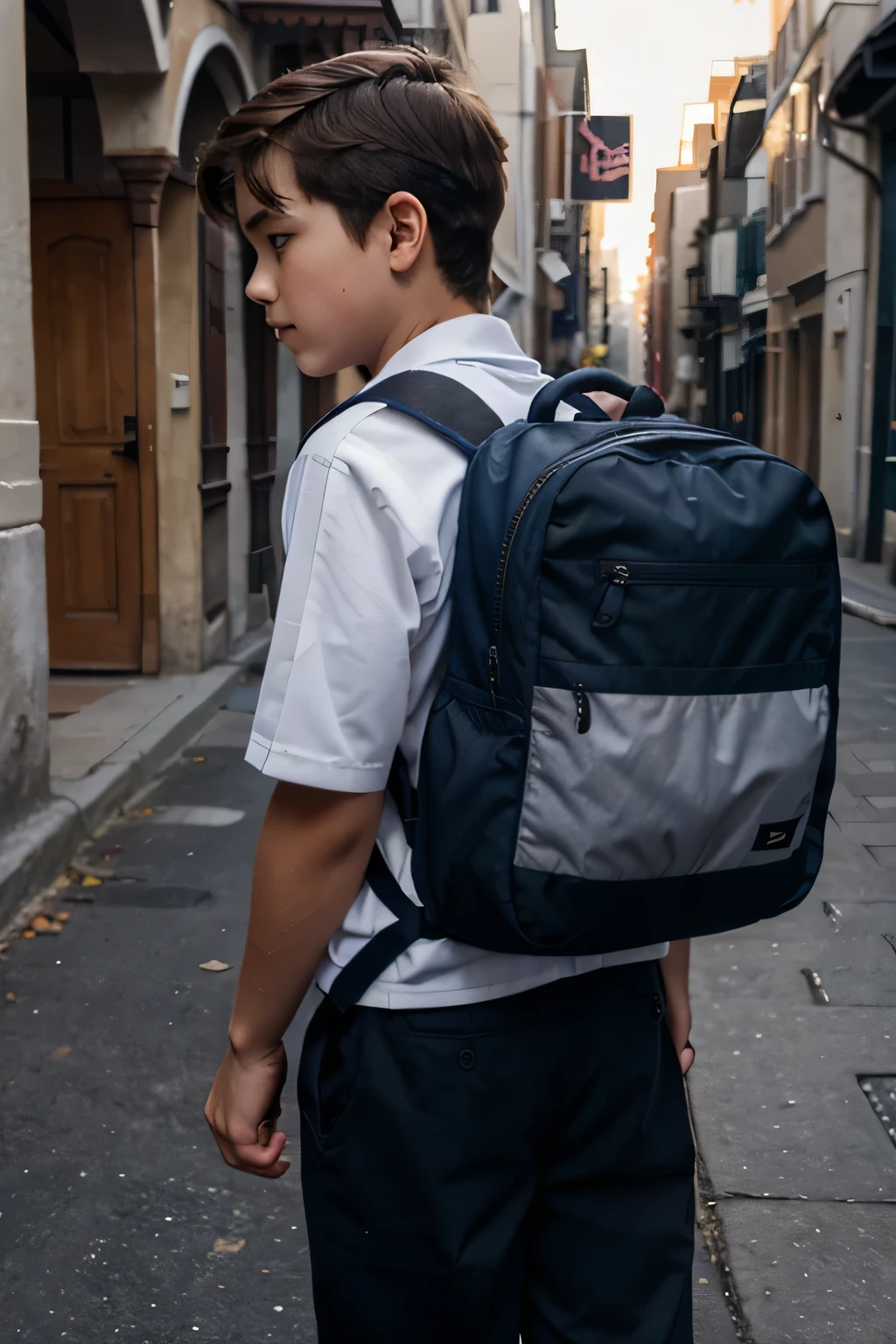 13 year boy back from school 
