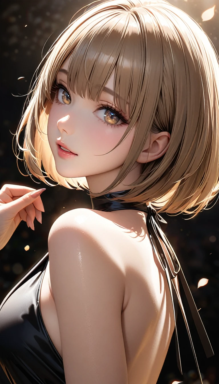 (Perfect Anatomy: 1.5), cute European beautiful girl, two arms, shiny blonde hair, bob cut, wet thick lips, double eyelids, small face, (tan: 0.6), shiny smooth skin, toned body like an athlete, (big: 1.2), shiny black bikini, hard , beautiful armpits, muscular pose, smile, gaze, front composition, Elaborate and three-dimensional masterpiece CG, highest resolution, UHD, 8K, green eyes, animal ears,