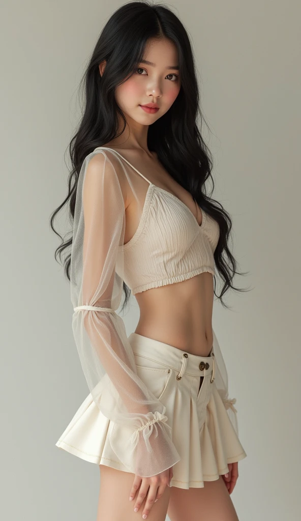 ((Best image quality)、Korean 20 years old、At a private luxury hotel, NFSW, high resolution, Natural and smooth implementation, head and body balance、Perfect 바디 뷰티:1.4、slim、thin legs、((dark brown hair、very small breasts:1.2))、, Highly detailed face and skin textures、eye for detail、shy smile、Perfect 、with legs spread, lighting areola、Aiming to become a gravure idol、An angle slightly lower than the front、top quality、reality、open crotch、cute appearance、small ass、K-pop makeup、embarrassed expression、thin waist, White and clear skin, cute belly fat, chubby, Narrow pelvis, hairstyle for long hair, wet, natural implementation, pantyhose, Sexy lingerie, bed, Temptation, band stockings, gatherbelt, slim 허벅지, skinny body type, delicate, Small pelvis, Asian body