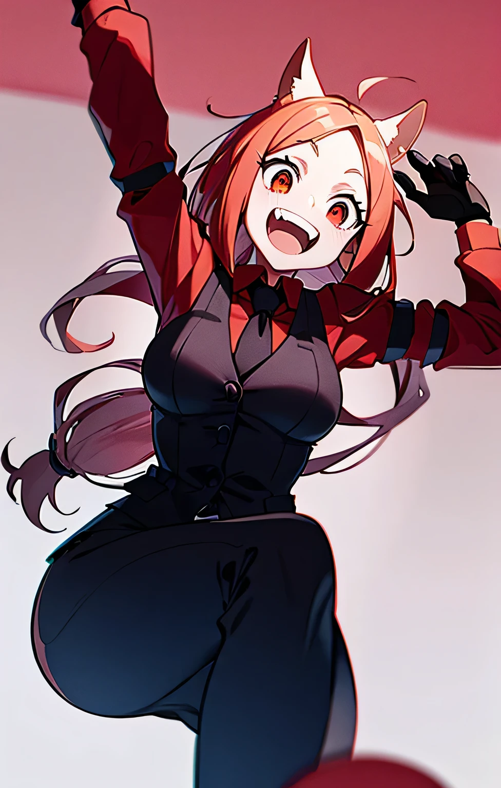 score_9, score_8_up, score_7_up, score_6_up, score_5_up, score_4_up, BREAK, source_cartoon, source_anime, solo girl, cerberus \(helltaker\), red hair, long hair, red eyes, dog ears, red shirt, red gloves, red necktie, black pants, red vest, necktiescore_9, score_8_up, score_7_up, score_6_up, score_5_up, score_4_up, BREAK, funny face, laughing, smile, source_cartoon, source_anime, solo girl, cerberus \(helltaker\), red hair, long hair, red eyes, dog ears, red shirt, red gloves, red necktie, black pants, red vest, necktie
