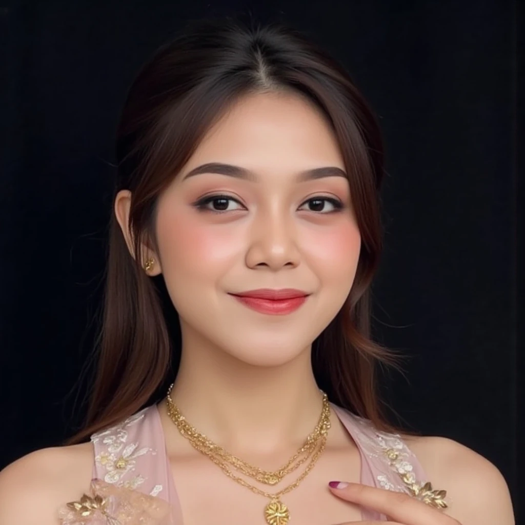 best quality, masterpiece, highres, 1girl,blush,(seductive smile:0.8),star-shaped pupils,china hanfu,hair ornament,necklace, jewelry,Beautiful face,upon_body, tyndall effect,photorealistic, dark studio, rim lighting, two tone lighting,(high detailed skin:1.2), 8k uhd, dslr, soft lighting, high quality, volumetric lighting, candid, Photograph, high resolution, 4k, 8k, Bokeh