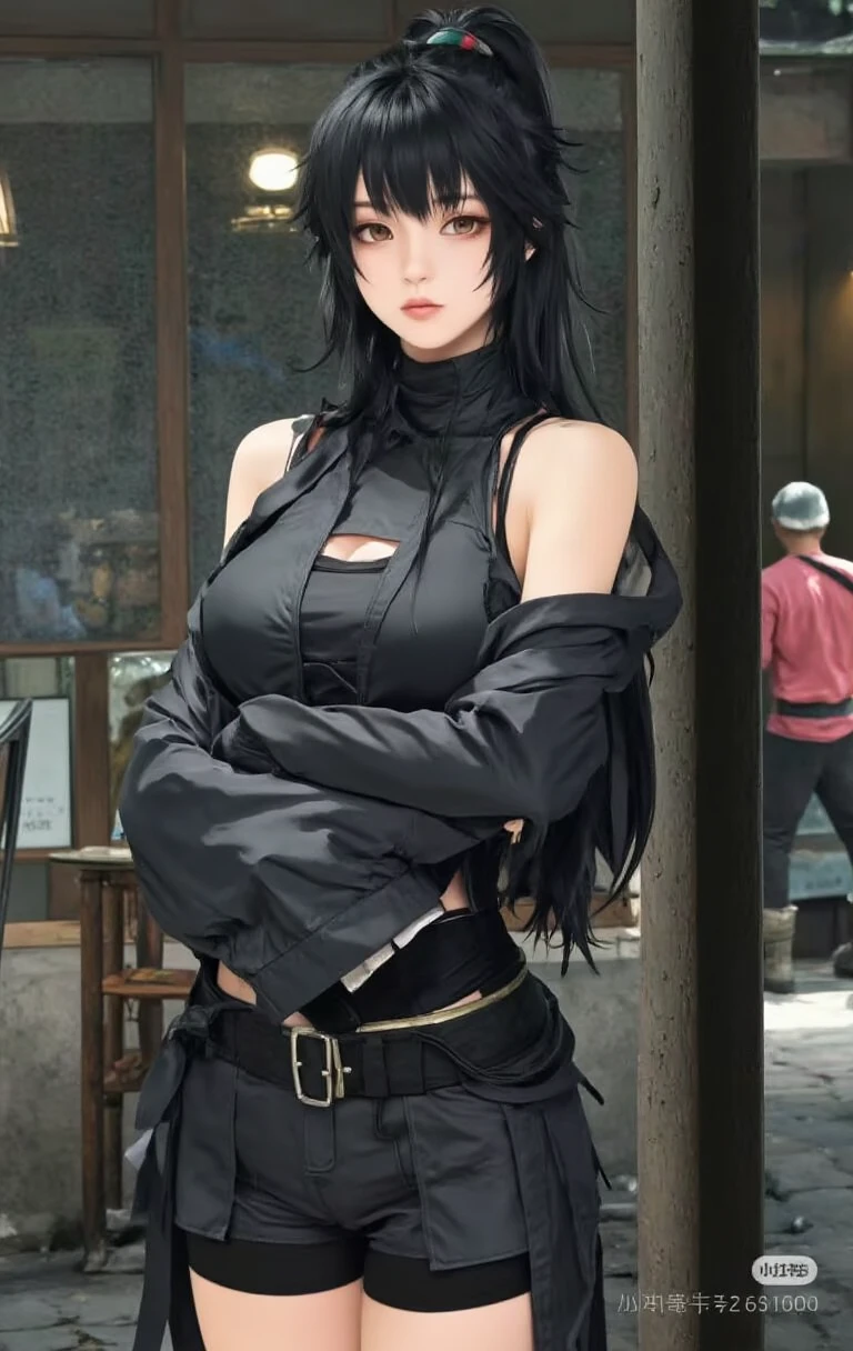 masterpiece, hinata\(boruto\), 1girl, solo, mature female, (((black dress))), tight skirt, ((modest outfit)), outdoors, looking at viewer, cloudy sky, perfect composition, detailed lips, big breast, beautiful face, body propotion, blush, (pink lips), ((long hair)), purple eyes, soft gaze, sad smile, super realistic, detailed, photoshoot, realistic face and body, realistic hair, realistic eyes, realistic nose, realistic lips, (((dark blue hair))), sleeveless dress