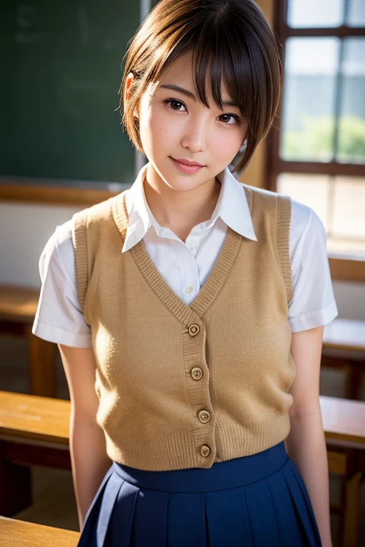 (Photorealistic quality, Fidelity 1.9, Ultra high precision CG unified 8K wallpaper)、top-quality、超A high resolution、Raw photo、(Authentic skin texture:1.3)、(Immersive atmosphere:0.8、Chiaroscuro:1.2) 、(pretty Japanese high school girls)、A dark-haired、((Looking at the camera:1.4))、((Embarrassed look:1.5))、A smile:0.3、((Reddened cheeks:1.3))、Textured skin、((Ceiling from below:1.2))、In the classroom of the school、Solo、hyperdetailed face、((Short hairstyle))、((School uniform:1.5))、((Yamabuki Collar Cardigan、Plaid pleated skirt))、up skirt、tucking up the skirt、Pink Panties、(Beautiful ass、turned around、staring directly at camera、emphasis on the buttocks、Turn your back to the camera、Woman with protruding buttocks、Photos focused on the buttocks、Photographing the buttocks from below、Naughty ass)、(Angle of view from below:1.4)、((Close-up on the buttocks:1.4))、simple background、(Spread your legs to the sides:1.2)