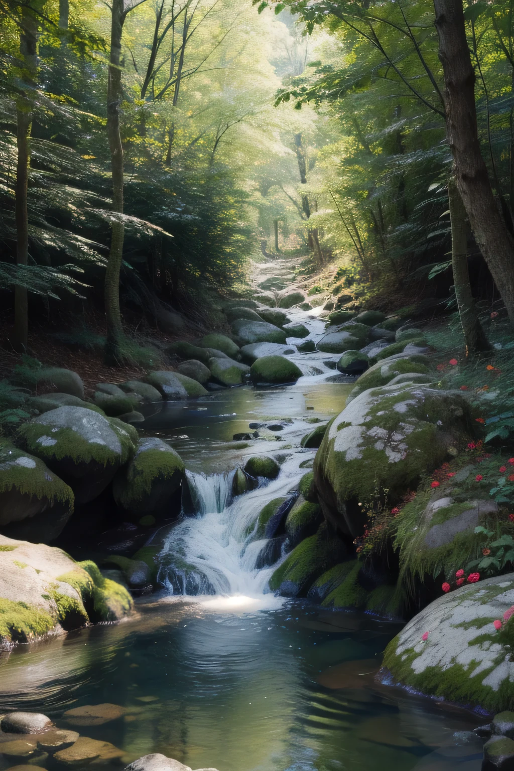 slg, forest, grass,1girl,summmer day,playing at water stream,close view,full body,