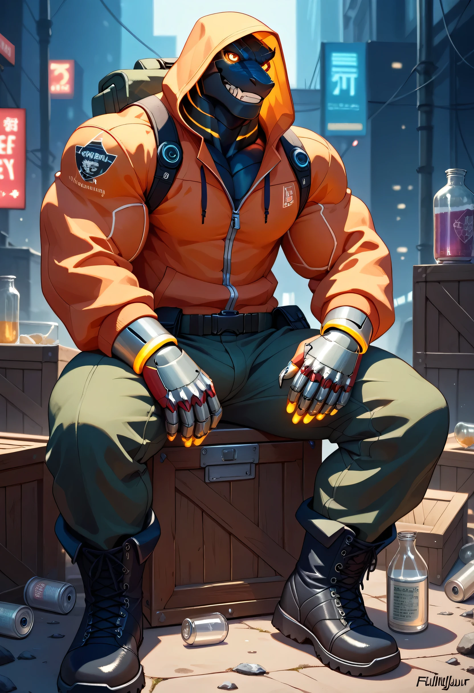 Tiger personification、A happy look、Muscular、Big body、whole body、classroom、high school student、