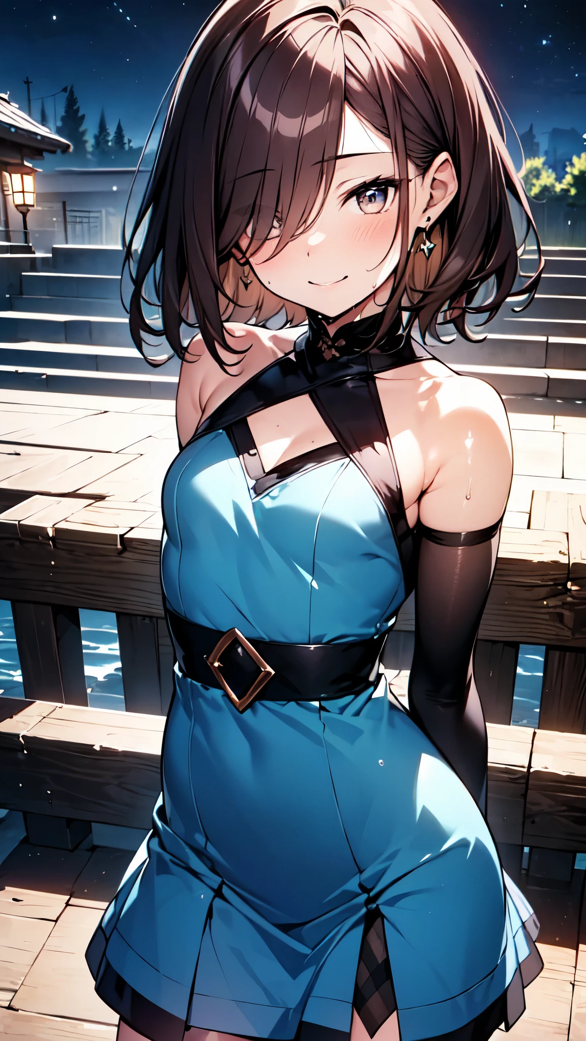 1People Women、(Brown hair short cut)、Wet Hair、Beautiful brown hair、Perfect Face、Shiny skin、Clear brown eyes、Slightly chubby、Small breasts、The butt is small、(((Teasing Smile、Close one eye)))、Keep your head small、
Let's think step by step,Best Quality、masterpiece、 Ultra-high resolution 、8k、Show anime style 、Soft Line Art、Digital Enhancement、Flowing fabric、Soft Drawing、 Ultra-detailed digital anime art、 Clear facial depiction、Super detailed shojo manga character art、 Best Qualityの色
((plateau、Beautiful night sky))、(Panoramic View:1.5)、(((Argyle check dress、Cowboy Shot)))