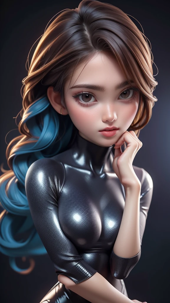 1girl,beautiful detailed eyes,beautiful detailed lips,extremely detailed eyes and face,long eyelashes,slim figure,ponytrail hairstyle,wearing spandex leotard,aquamarine shiny silk,thin fabric,(best quality,4k,8k,highres,masterpiece:1.2),ultra-detailed,(realistic,photorealistic,photo-realistic:1.37),HDR,UHD,studio lighting,ultra-fine painting,sharp focus,physically-based rendering,extreme detail description,professional,vivid colors,bokeh,portrait