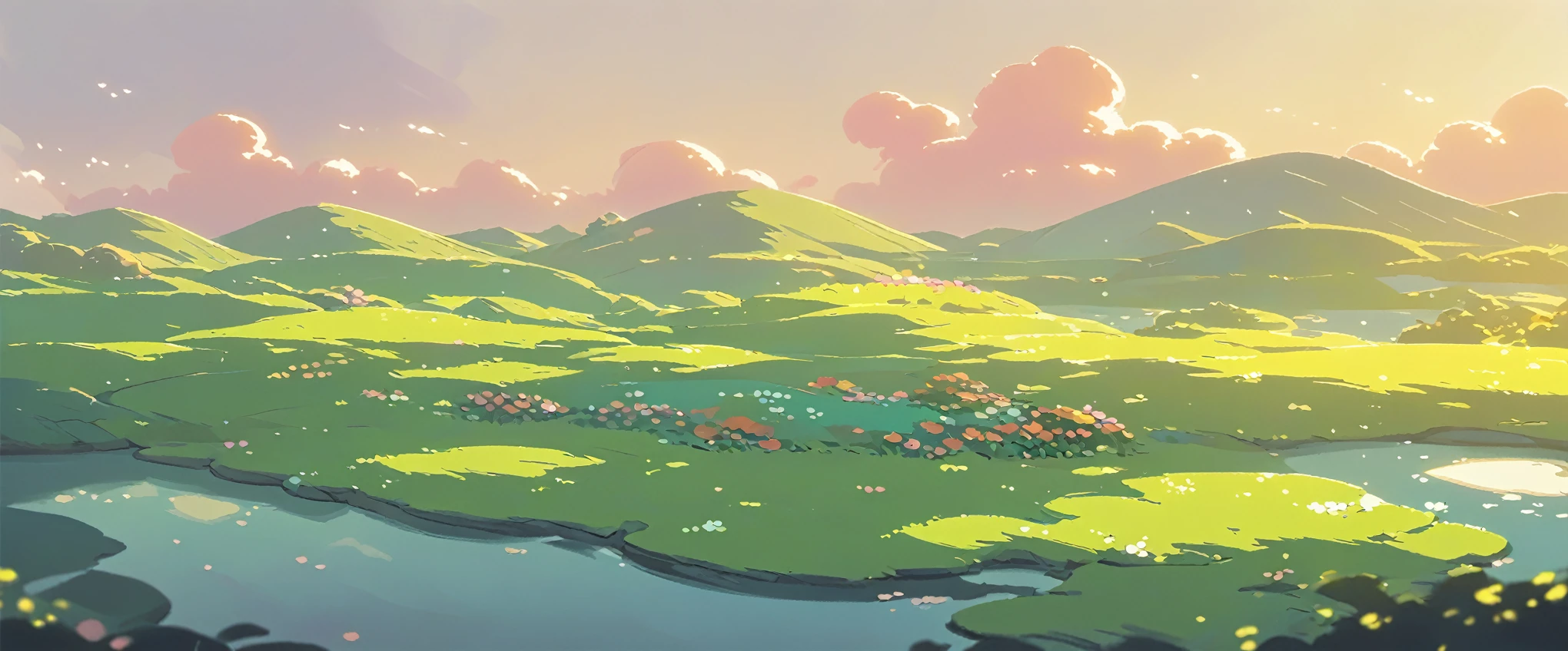 Lofi Spring Landscapes Studio ghibli inspired, No people Lofi ,Cute