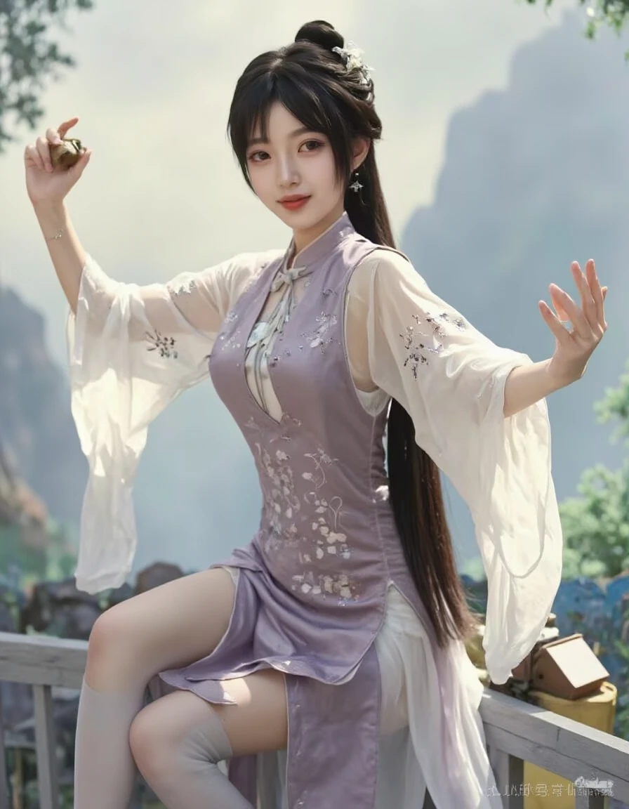 Novel Douluo Dalu，Female characters，Qibao Glazed Pagoda，Ning Rongrong，CG animation，Purple eyes，energetic and cute