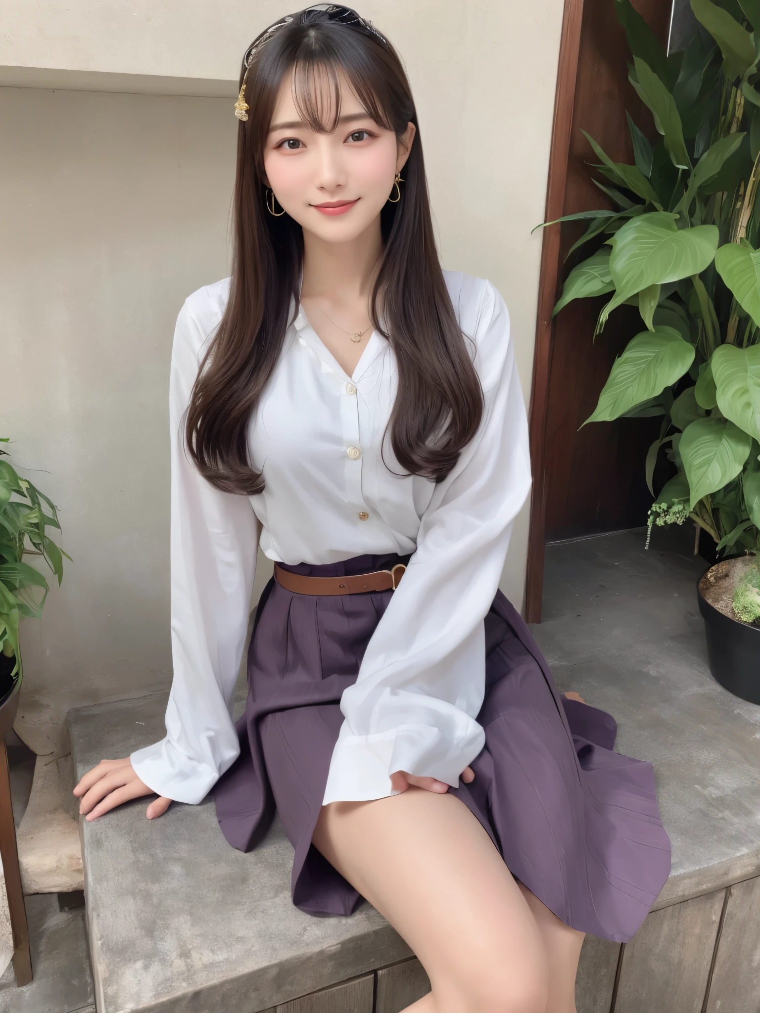 ((real photos:1.3)),((Super detailed)),((sharp:1.5)),1 female, A Korean-style woman walks around the palace，Smiling face。Hair and hair accessories：
Women&#39;s hair is usually tied up，Form an elegant bun（called "Dengue" or "Hairpin"），or編成精緻的辮子，髮髻上可能插有金屬or玉石的簪子（Hairpin），Symbolizes identity and status。Unmarried women usually wear their hair in a long braid hanging down their backs，with a silk ribbon（Dengue）Tie up，而已婚女子則盤髮or戴上特製的頭飾，如花冠or冠帽（Footprints）。

makeup：
makeup以清淡為主，Emphasize the beauty of nature。Skin color is usually fair and translucent，Apply blush lightly on face，Add healthy complexion。Eyebrows have a natural arch，唇色多為淡紅色or玫瑰色，Add a classic touch。Eye makeup is usually not overly emphasized，But maybe a little more detailed eyeliner，Make eyes brighter。

Jacket（Jacket）：
韓服的Jacketcalled "Jacket"，這是一件短小的長袖Jacket，Usually there is a V-neck，袖口與襟口上可能飾有絲帶or刺繡。顏色鮮豔or淡雅，根據場合or地位而有所不同。Jacket的袖子寬大，Create soft curves。

skirt（skirt）：
skirt是韓服的長裙，Loose and elegant，Length to the ground，通常使用多層絲綢or棉布製成。skirt高腰設計，Start from below the chest，Gives a sense of elegant and smooth lines。skirt的顏色豐富，Common ones are red、blue、green等，通常搭配Jacket形成對比or和諧的色彩搭配。

Belts and Ribbons：
Women&#39;s Korean clothes usually have ribbons（pus）Tie on the front of 저고ri’s lapel，These ribbons can be simple ribbons，It can also be exquisite embroidery decoration，Symbolizing a woman’s temperament and taste。

accessories：
earrings、項鍊等accessories在正式場合or婚禮上可能會佩戴，Usually refined but not exaggerated，金飾or玉飾更具高貴氣質。

shoe（Flower shoes）：
Women wearing hanbok usually wear traditional flat cloth shoes，called "Flower shoes"。這些shoe通常以絲綢or皮革製成，Exquisite embroidery pattern on the upper，Soft and comfortable。shoe的顏色會根據韓服的整體色調進行搭配，Common colors are red、green、Black, etc。

The overall shape presents a kind of classical elegance and dignity，The woman wearing Hanbok exudes soft and traditional beauty。