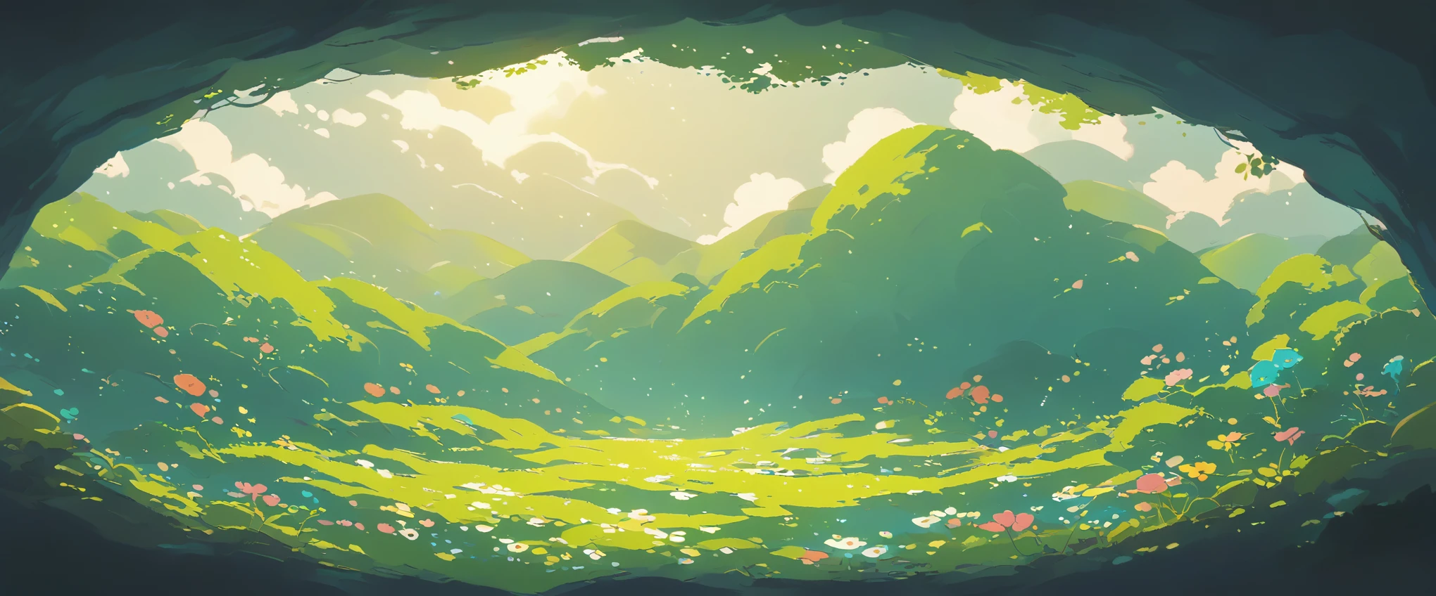 Lofi Spring Landscapes Studio ghibli inspired, No people Lofi ,Cute