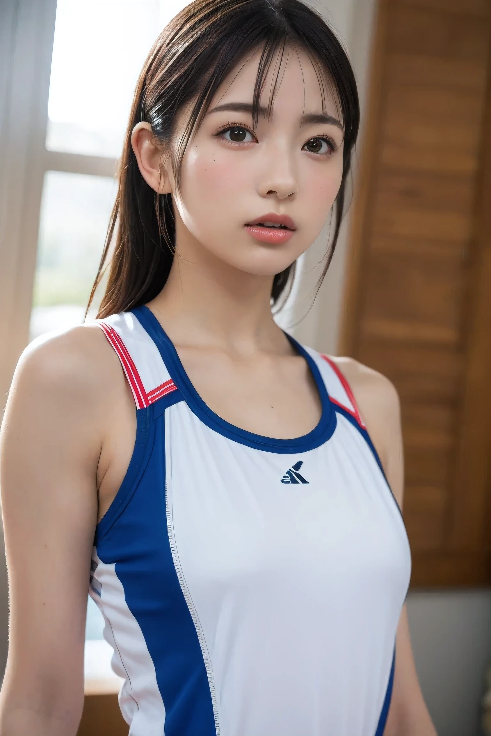 (8k, RAW Photos,Best Quality, High resolution:1.1), (超Realisticな:1.4),(Realistic, Realistic:1.3),The beauty of Japan、Rhythmic Gymnastics Club、Rhythmic Gymnastics Uniform、((Upper Body:1.3))