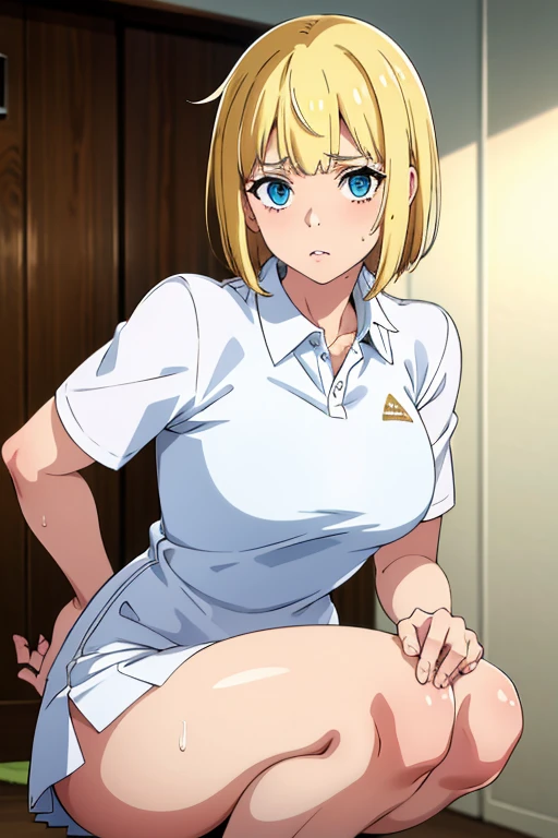 score_9, score_8_up, score_7_up, source_anime, takeda hiromitsu style, (1girl)and(1boy,tall stature)),hetero,(1girl),(curvy:1.4),(long hair, french braid),straight hair, (blonde hair), light blue eyes, (huge breasts), pale skin,shiny skin, (rolling eyes:1.4),(ahegao),(trembling), erectile nipples, ((She wears nurse uniform, white thight high socks, white gloves)), cum in pussy,(cum on clothes:1.4), cum on breasts,cum on body,cum facial, bukkake, cum in mouth,cum on hair,(excessive cum), (1boy,tall stature:1.4),((smug)),small penis, sex,kiss,face to face,hug,((((girl lying face up on bed)))),leg lock, motion lines, clothed,(wrestling ring),