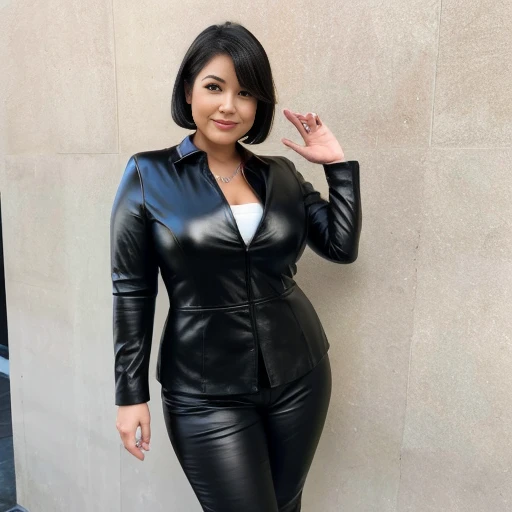 


最high quality, 8 k, bright, clear focus, high quality, high resolution, Middle aged women, mature woman, 5, (Ezbian for the whole body), (High Heel Shoes Face Details, very detailed eyes, Full figure、chubby face、((Big 1.6))、((black leather clothing, business suit))、now、Random Hairstyles、kind smile、Very short hair