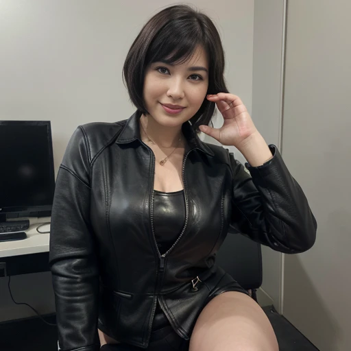 


最high quality, 8 k, bright, clear focus, high quality, high resolution, Middle aged women, mature woman, 5, (Ezbian for the whole body), (High Heel Shoes Face Details, very detailed eyes, Full figure、chubby face、((Big 1.6))、((black leather clothing, business suit))、now、Random Hairstyles、kind smile、Very short hair