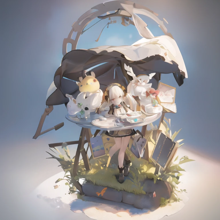 masterpiece, best quality.animated girl with a smiling face,blonde hair and white mouse ears from arknights videogame named Dorothy and there're some white slime on her black socks.golden eyes,brown tail.