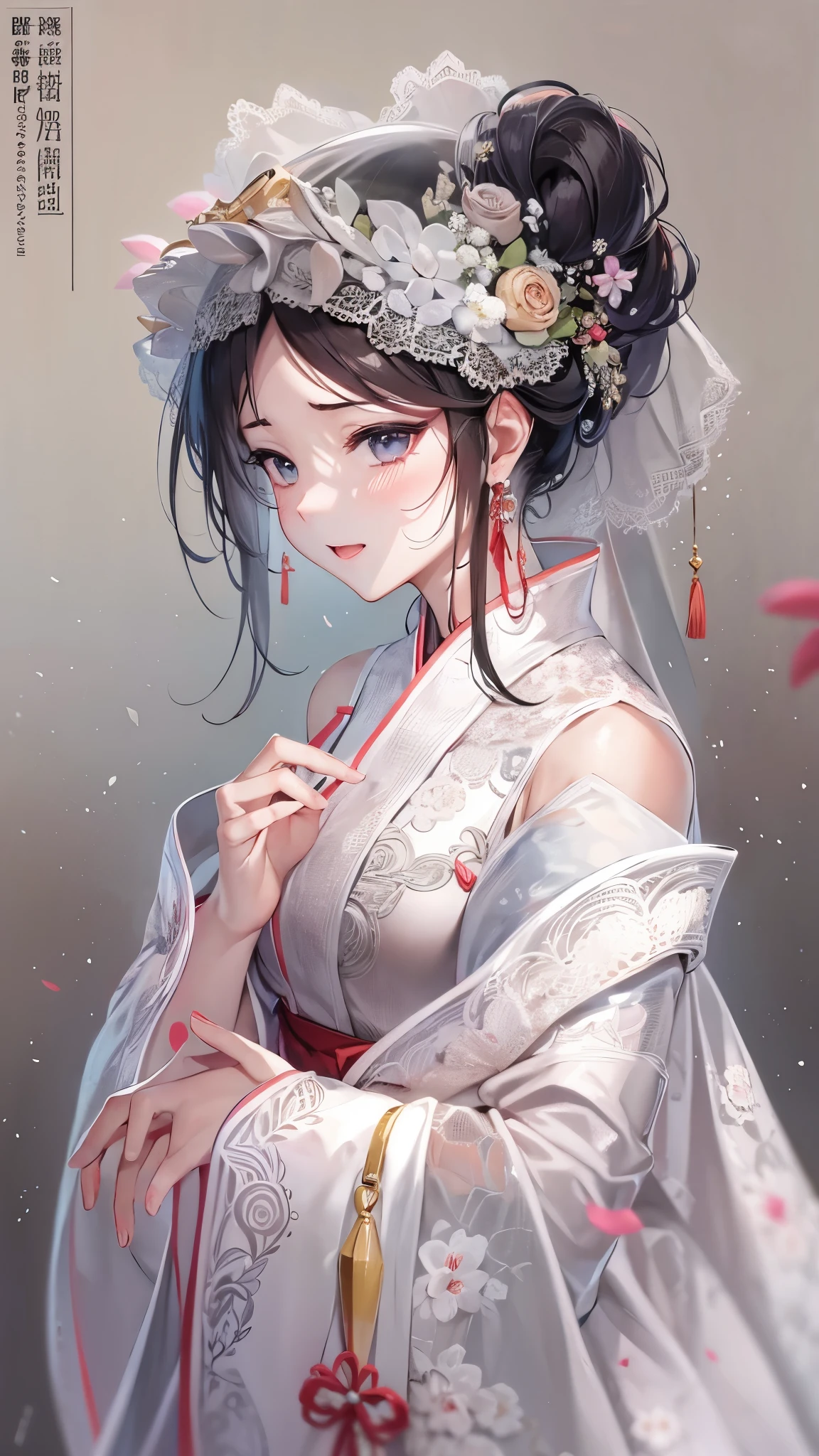 A woman in a white dress and a flower crown - SeaArt AI