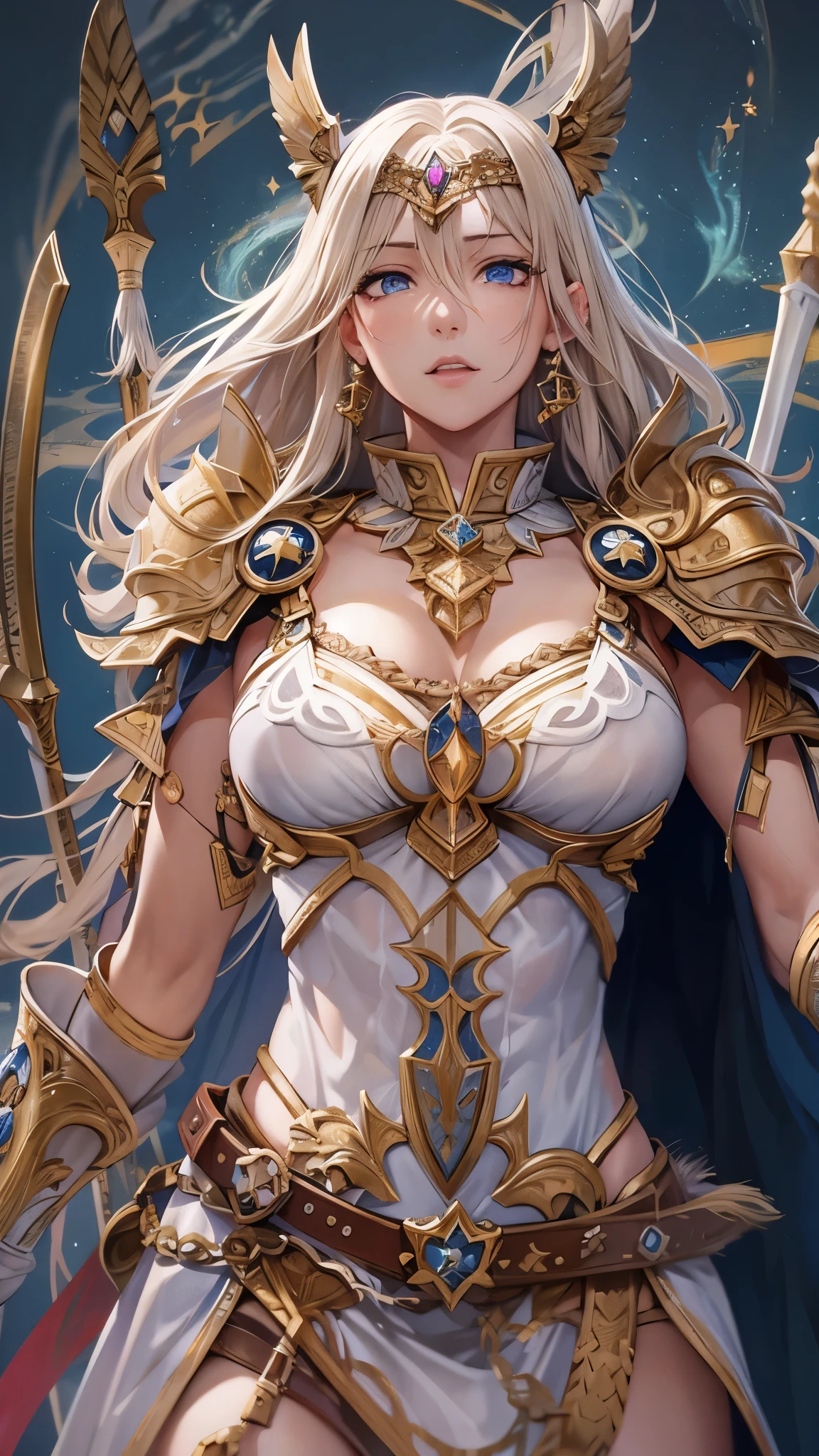 ((Need)), ((tmasterpiece)), (A detailed), Enchanting Dragon, Sexy beauty, Perched in clouds, (fantasy illustrations:1.3), Seductive gaze, captivating posture, tight top, wearing golden armour,otherworldly charm, Mysterious Sky, Strange fire clouds,the setting sun,Oversized Full Moon,Chibi Ancient City,Large portrait building。