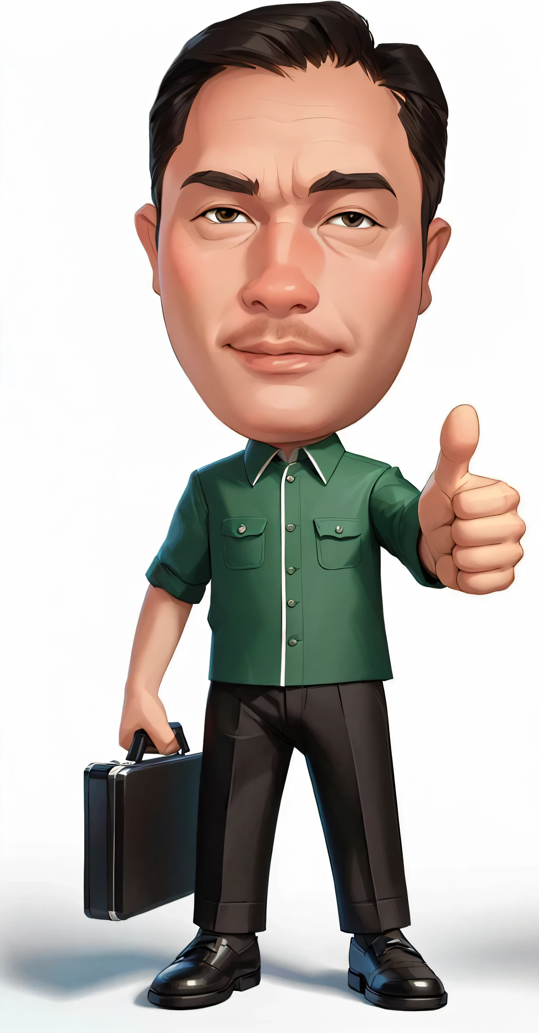 a close up of a cartoon man with a briefcase giving a thumbs up, Wearing formal office uniforms, caricature illustration, chairman, toon rendering, highly detailed character, proffesional illustration, high quality portrait, professional illustration, caricature style, cartoon portrait, in cartoon style, cartoon image, official illustration, 3d character