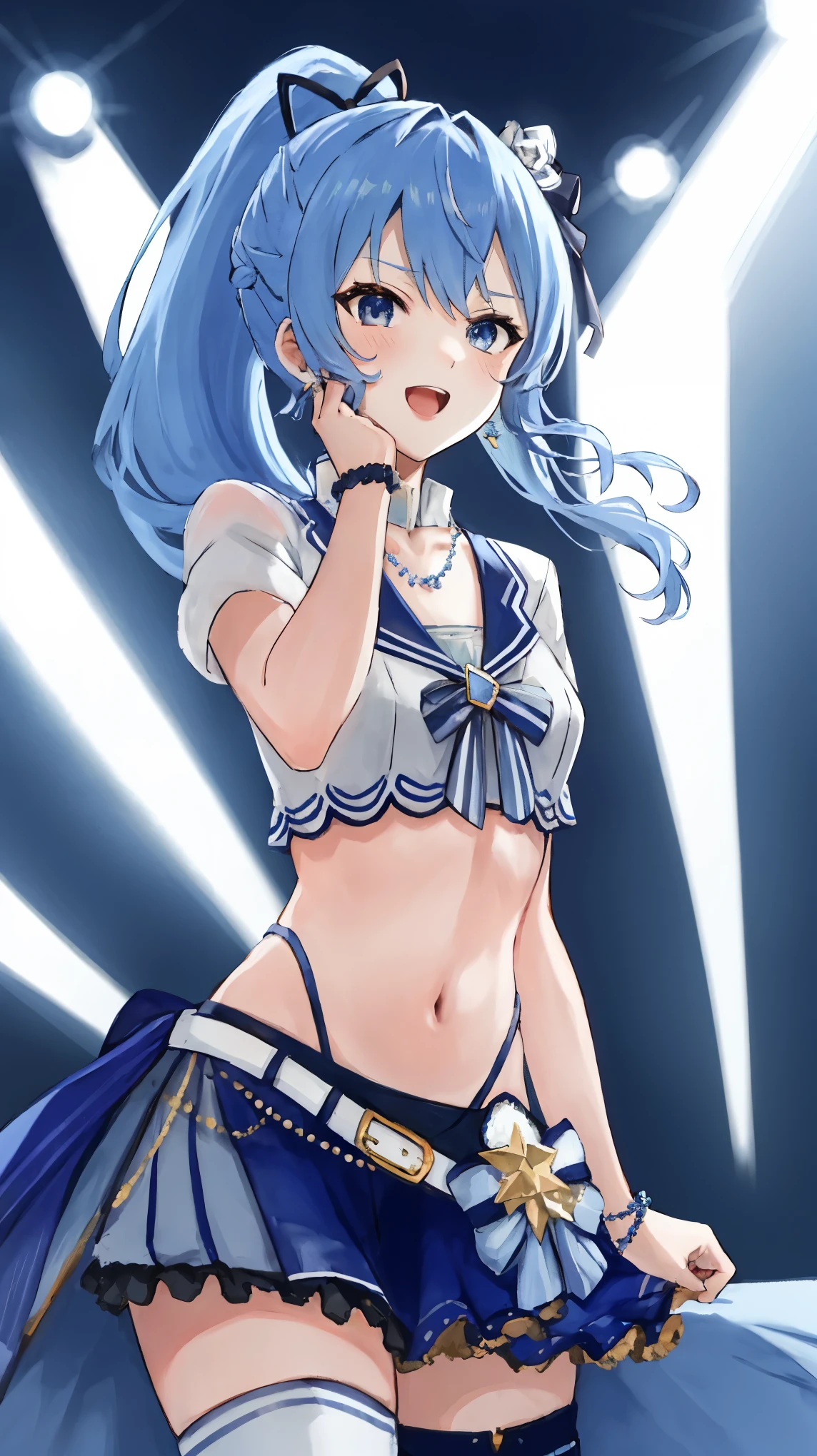 (highest quality), (masterpiece), 1080P, HD, 4K, 8K, neat woman, light blue swimsuit, angle from below, 12 years old, , Straddling the viewer, Eyes meet, puffy face, White sweat, White body fluids, Only the nipples are exposed, small breasts, underboob, Underside of, Photographing breasts, Angel, 