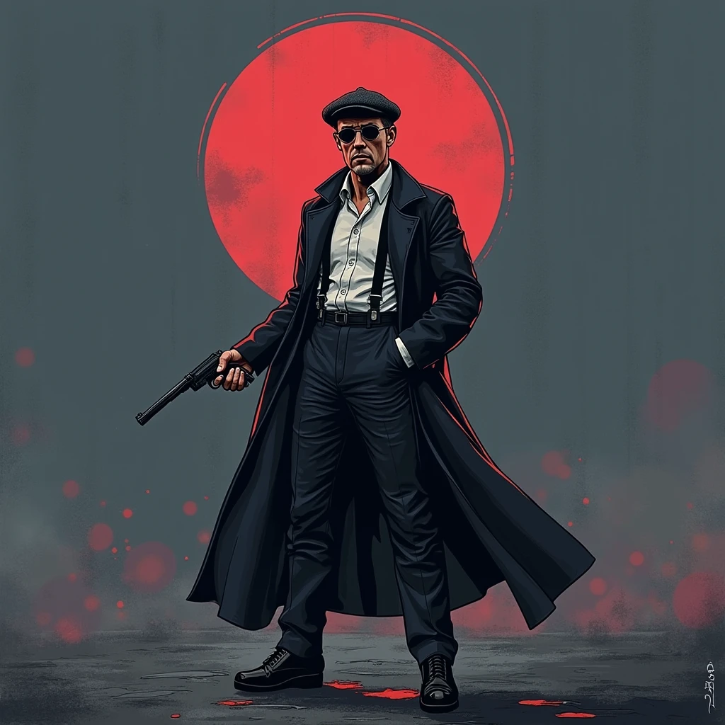 There's a man in a white suit and red tie walking, white suit and hat, Imagem absolutamente excepcional, , divindade elegante, Fanart, terno branco, vestindo terno branco, he is dancing, stylized digital illustration, design de personagens do mundo do filme noir, personagem do cartaz do filme, foto do perfil, foto de perfil, a suited man in a hat, classic vibes