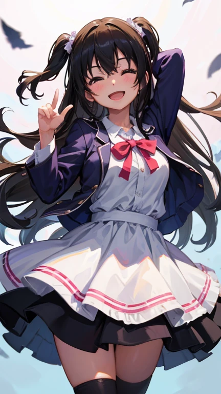 masterpiece, best quality,bp-homura, 1girl, long hair, solo, akemi homura, pantyhose, black hair, ribbon, closed eyes, hair ribbon, magical girl,(kbxll:0.6)