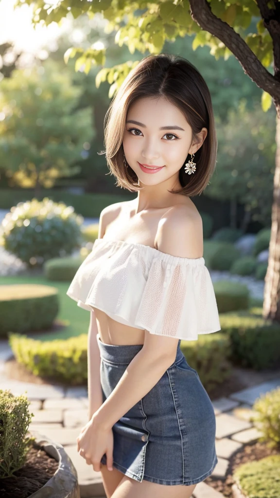 8K, masterpiece, RAW photo, highest quality, realistic, extremely detailed CG unity 8K wallpaper, Depth of the bounds written, cinematic light, Lens flare, ray tracing, (very beautiful face, beautiful lips, beautiful eyes), face with intricate details, ((super dense skin)) 1 girl, in the dark, deep shadow, cute korean girl, K-POPアイドル, 1 girl, (very slim slender fit-muscled body:1.3), ((looking at the viewer)),(大きなsmile:1.3), (tight lace blouse), (hot pink color blouse), (No sleeve) , (fashion city night, dark night, (neon sign), (blurred background), fashion street night),(with no people in the background:1.3), bracelet, necklace, clear eyes, (white skin), (Big eyes), look forward, ((upper body shot)), ((White panties)),(brown hair), (looking at the viewer:1.3) open chest, very slim, , backtracking, buckshot,smile , short cut hairstyle,from side