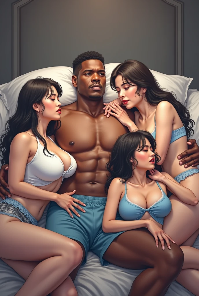 ((highest quality)), ((masterpiece)), ((Perfect Face))、((Yuuki Yuuki Asuna))、(((The woman has brown hair and white skin)))、((A woman sits between the legs of a black man, leaning herself against him.))、((Black man in flashy clothesを着て大きな豪華な椅子に座り男は胸を揉み股間を触りキスをして女を愛撫して無理矢理セックスする))、(The woman is naked after being stripped by a black man)、The woman is a mafia woman、Black man in flashy clothes、((Black man grabs woman's breasts and squeezes them violently))、(A woman gives a loving kiss to a black man)、(The black man is a mafia boss with a dark skin, a strong body, a big erect black dick and testicles)、(The woman looks at the black man with loving eyes, looking happy.)、The woman is wearing earrings and a necklace decorated with gorgeous jewels.、jewelled waist chain、Black men and women wear gorgeous engagement rings、The woman is a black man's wife=Mafia boss's wife