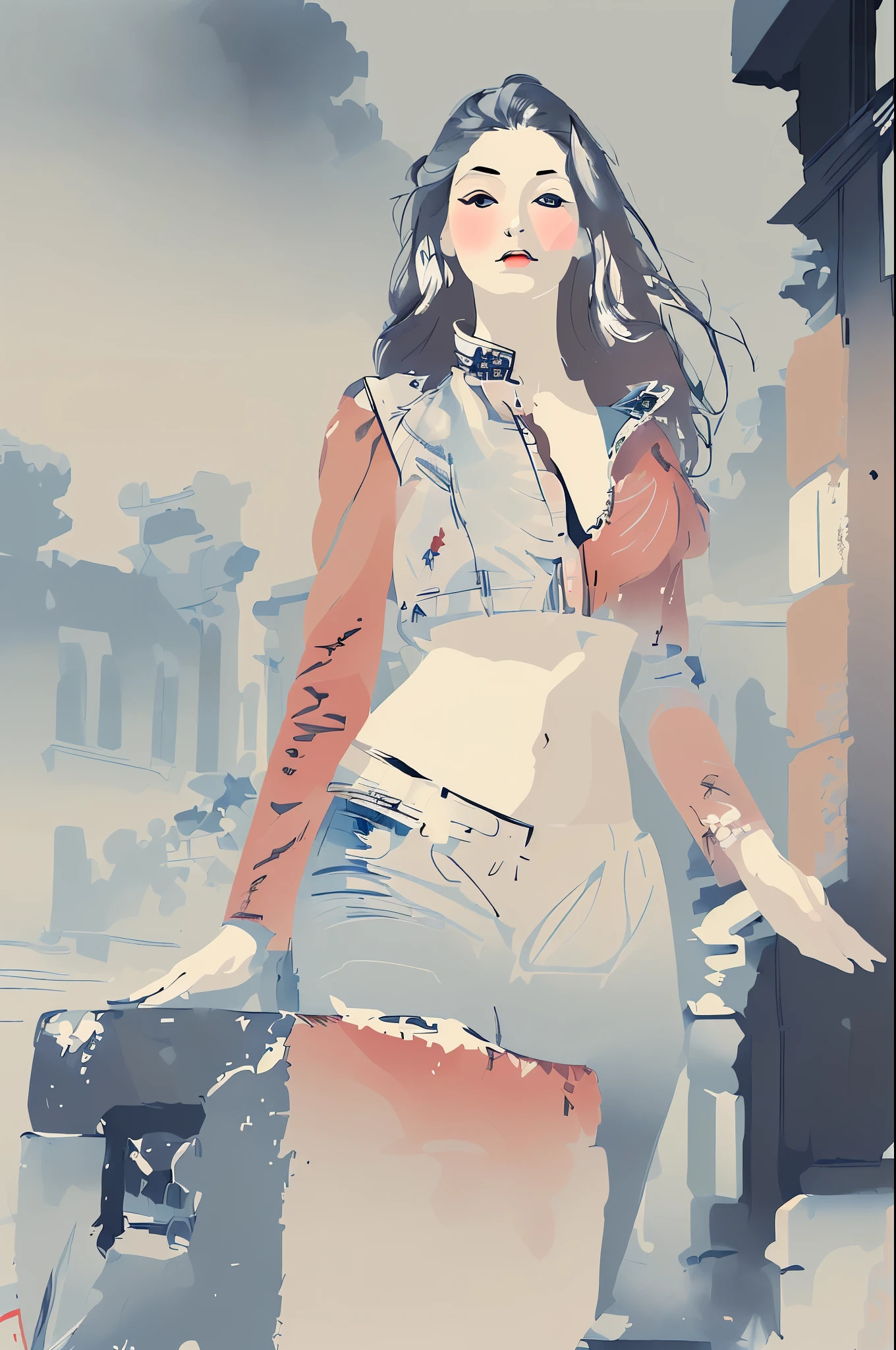 masterpiece, best quality, ukiyo-e:1.2, in hokusai style, a beautiful 20s russian model, ultra detailed face
