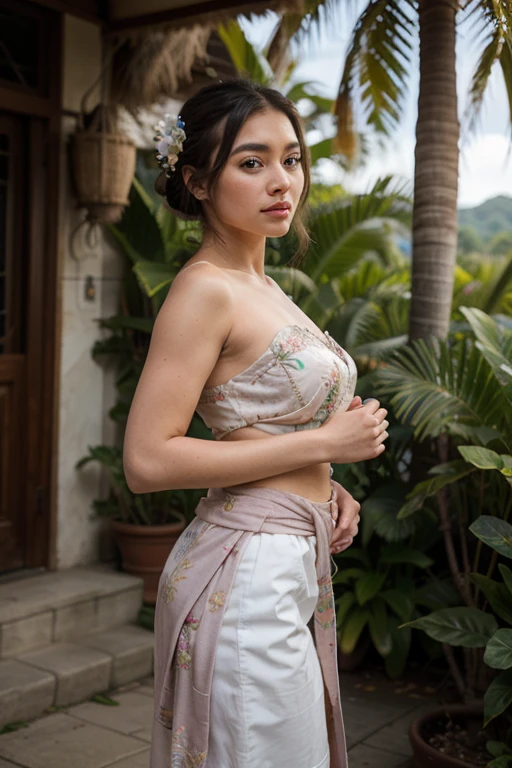 ((Best Quality, 8K, Masterpiece:)), Focus, realistic, A stunning high-resolution, vibrant photograph of 15 old young indonesian girl wear open see through javanese wedding dress, laughing,surrounded by men, multiple men, men embracing her shoulder ,sexy aura, erotic mood,at outdoor wedding party,realistic photo, full body shot,The background is slightly blurred to keep the focus on her, creating a beautiful bokeh effect. soft sunlight filtering through,