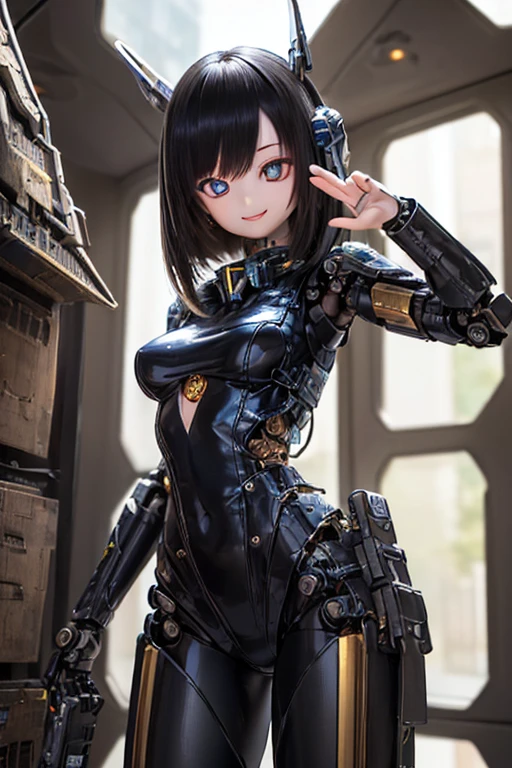 Highest quality　8k Mechanical Suit Girl　Elementary school girl　Sweaty face　cute　Boyish short hair　Steam coming out of my head　My hair is wet with sweat　Black Hair　Broken and unable to move　　Lying down　Soaked Face　My crotch gets wet
