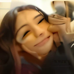 There is a woman wearing a bandeau black dress with black silk eating ham at a restaurant, blurry image, very very low quality picture, blurry photo, obscured face, 1 / 2 headshot, 1 / 4 Headshots, personal profile picture, Slightly blurry, Profile picture, seen from the side, non blurry, phone photo, Blurry, profile photo, side profile shot, blurry photo, Student, snapchat photo