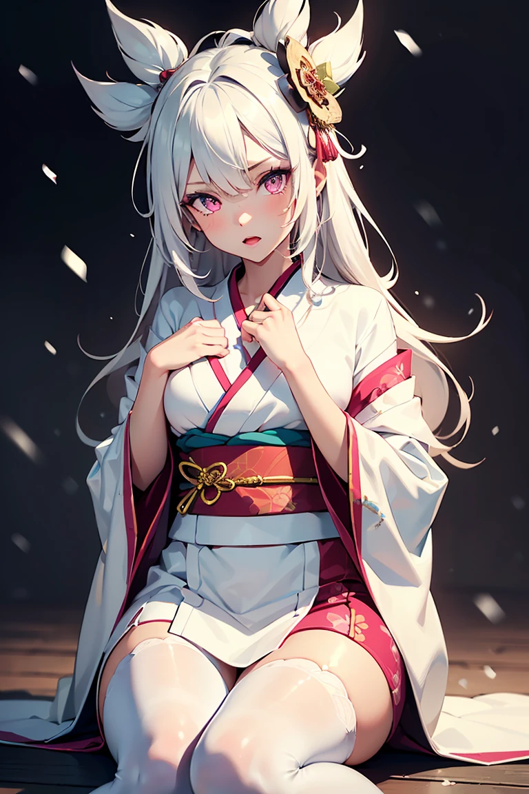 best quality, masterpiece, highres, solo, {silver_wolf_starrail:0.90}, {white kimono:1.35}, {red hakama:1.35}, {wide sleeves:1.20}
