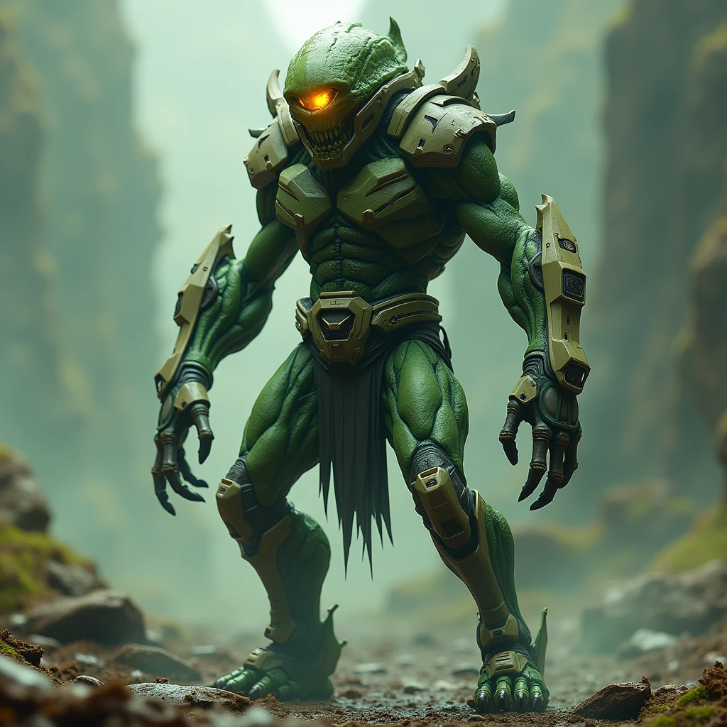 masterpiece, solo, upper body, vortigaunt, alien, one-eyed, red eyes, third arm on chest, thumbs up, detailed background, landscape, outdoors, mountains, plains, forest, beautiful nature, intricate detail, smiling, <lora:vortigauntlorav1:0.8>