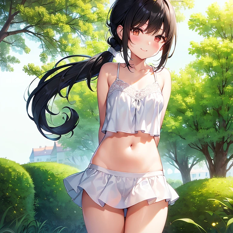 1girl in, (masutepiece:1.1), (Best Quality:1.1), The bikini、(in poolside :1.1), Cowboy Shots, silber hair, length hair, , verd s eyes, sideways Facing,