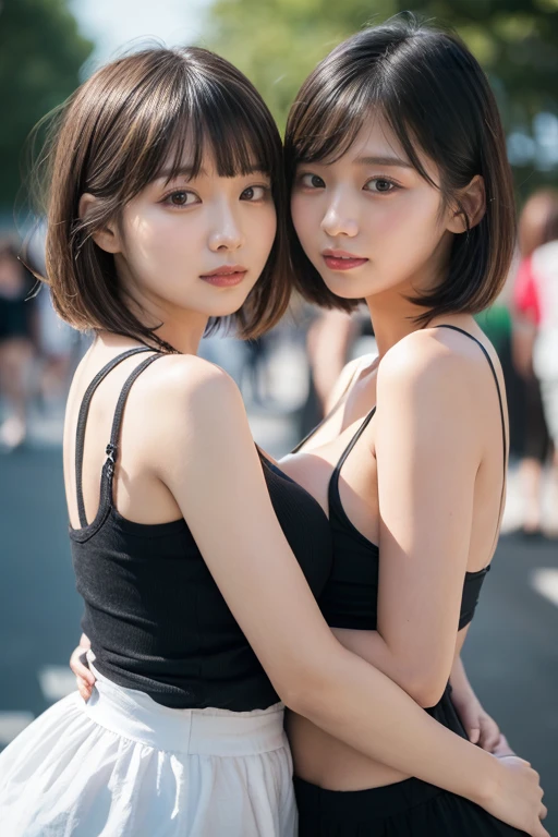 2 womenと1 male、(((Photo from below:1.4)))、(((Viewer films two women from a low angle..:1.3)))、(((two womenは聴衆に気づいていない.))),(cute profile)、(((2 women、、expensive 、white cutter shirt、mini pleated skirt:1.3)))、((1 male、50 years old、middle-aged fat、suit figure)),((Man stands behind 2 women、women hugging each other))((two women&#39;shirt unbuttoned.、the man puts his right hand inside his shirt and touches the breasts of two women.......:1.4))、((the man&#39;left hand touches woman&#39;private part.)),(very detailed beautiful face of one young girl), Great look and best quality:1.4), (Super detailed), (8K Dende Wallpaper), very detailed, High resolution raw color photos, professional photography, realistic portrait, wonderful face and eyes, brown eyes, In 8K、very detailed美少女の詳細な顔、very detailed目、very detailed肌、very detailed指、very detailed鼻、very detailed詳細な口、perfect anatomy、detailed background、detailed clothing、two beautiful girls、(16:1.2)、16 years olds、realistic body、body like a model、((real beautiful girl))、small、white skin、glowing skin、((very short and beautiful black hair))、((Nogizaka ))、((troubled face:1.2))、bangs: 1.5、cute face、Real-looking face、delicate eyes、((Inside a crowded subway car:1.3))、((expensive 、private parts and breasts appear..))、16 years old,、((2 women were molested))、please open your legs、((Domestic parts are now available.......................))、((shaved pussy))、((small breasts and small nipples............)), Depth of written boundary, full shot、female name、Japanese、16 years old、(beautiful face:1.5)、(not wearing anything)