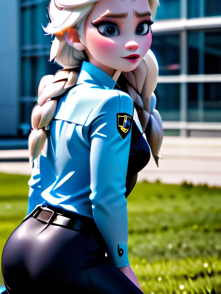 cinematic photo of Elsa, en tenue de police. photographie 35 mm, film, professionnel, 4k, Very detailed, sexy