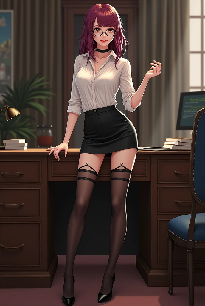 Emo Kate sat at her desk, one hand between her legs was plunging a SOAKED orange dildo into herself. With her other hand she mindlessly scrolled through DEBACULAR hentai photos and videos. Her panties were thrown carelessly over one of the armrests., legs raised, which gave her easier access to her pussy. Her breasts were visible through her sweat-soaked top., which she wore. Her glasses BARELY stayed on her nose., her lips were slightly parted, when quiet moans and sobs escaped with each quick thrust.