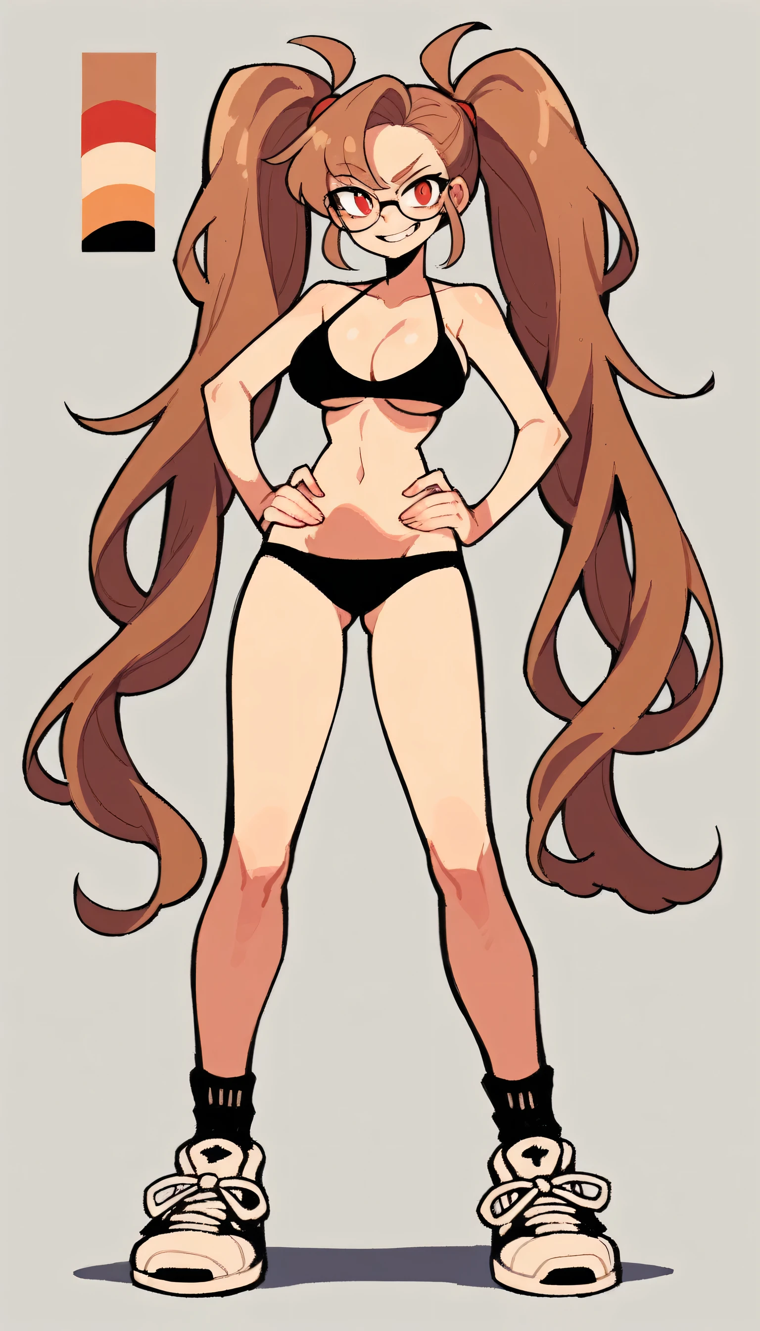 Power | Chainsaw Man| wearing a black goth swimsuit