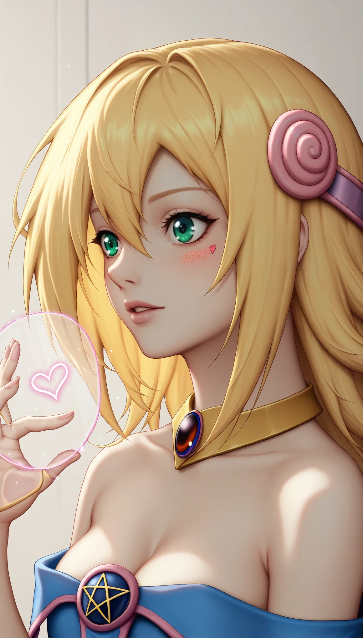 Dark magician girl NSFW, glass cover, upper body, side shot, alternate color, masterpiece, detailed illustration, lifelike, Pixiv top quality, exquisite, {{{Cute 1dark magician girl}}}, super beauty merging with the machine, elaborate shabby chic pattern, beautiful and shiny woman, half of my body is made of machine, transparent glass body, the machine inside is transparent, cinematic lighting, dynamic angle, dynamic pose, LAND OF VOLCANOES, depth of field. Magic macaw at the bottom. Magic hearts showing your VOLUPTUOUS body, BIG TITS, BEAUTIFUL, SENSUAL, BLUSHING from head to toe, WALK THROUGH THE VOLCANIC AREA, WALK CAREFULLY sexy, blonde hair INTERACTING WITH MAGMA MAGIC